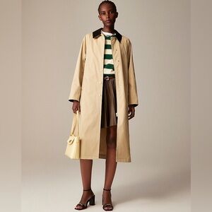 - J Crew Long Barn Jacket™ in waxed cotton twill CC954 cc956